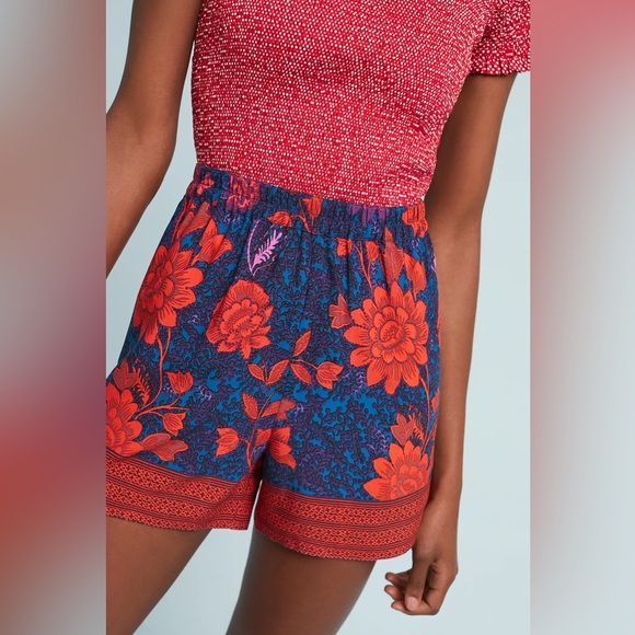 Anthropologie ett:twa High Waist Wynnewood Floral Printed Shorts Shorts Sz L - Picture 2 of 10